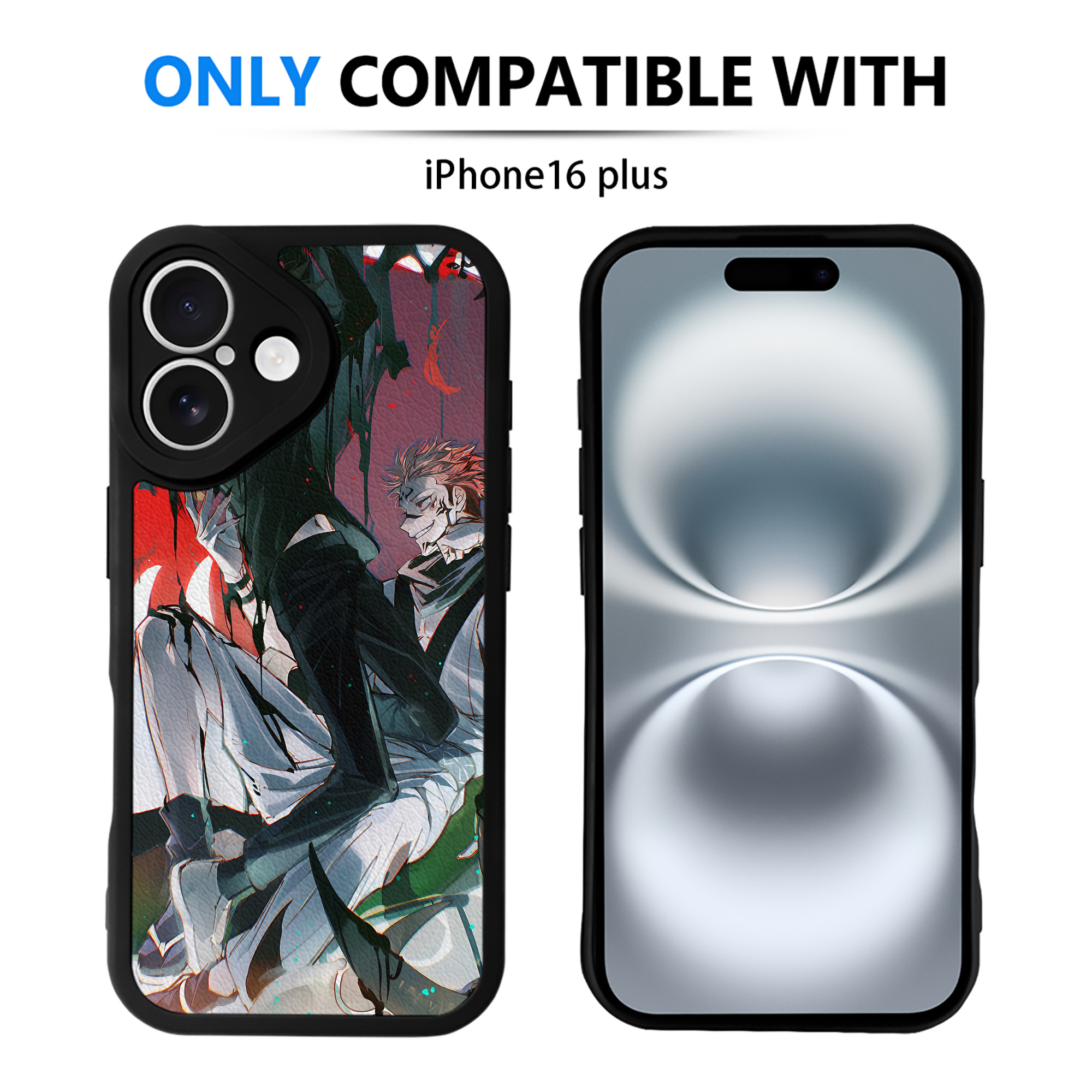 （画像用） 呪術廻戦 Jujutsu Kaisen 【iPhone 16シリーズ対応】シリコンスマホケース（レザー調） 材質：シリコン
